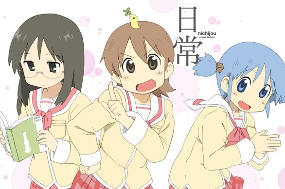 Nichijou header image, featuring the three main leads (Mai, Yukko, Mio)